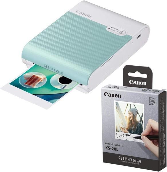 Bundle: Canon SELPHY Square QX10 Compact Photo Printer Green+BONUS: 20