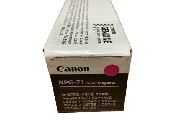 *Clear!* 1 X Genuine Canon Tg-71M Npg71 Magenta Toner Cartridge (60K Pages) -