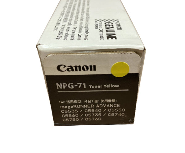 *Clear!* 1 X Genuine Canon Tg-71Y Npg-71 Yellow Toner Cartridge (60K Pages) -