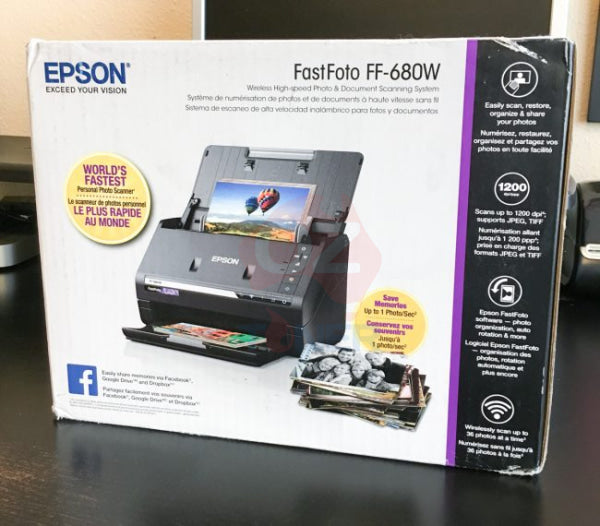 *Clear!* Epson Fastphoto Ff-680W Usb/Wireless Color Photo Scanner 45Ppm B11B237501_R *Rfb*