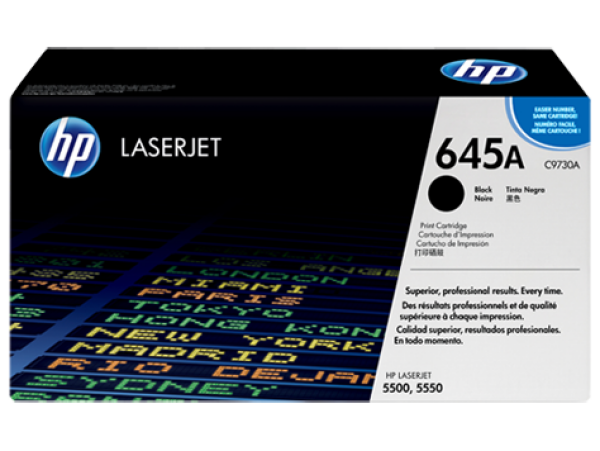 HP 645A BLACK TONER 13000 PAGE YIELD FOR CLJ 5500 5550 C9730A