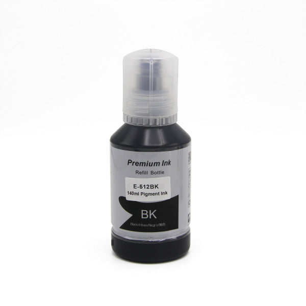 Epson T512 / T502 T522 Black Ecotank Ink Bottle 140Ml Cartridge -