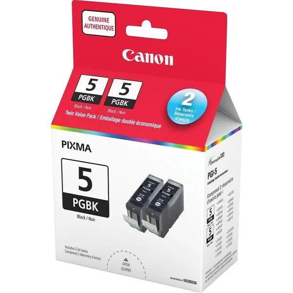 *Damaged Box* Genuine Canon Pgi5Bk-Twin Black Ink Tank Twin Pack For Mp960/Mp970/Mx850