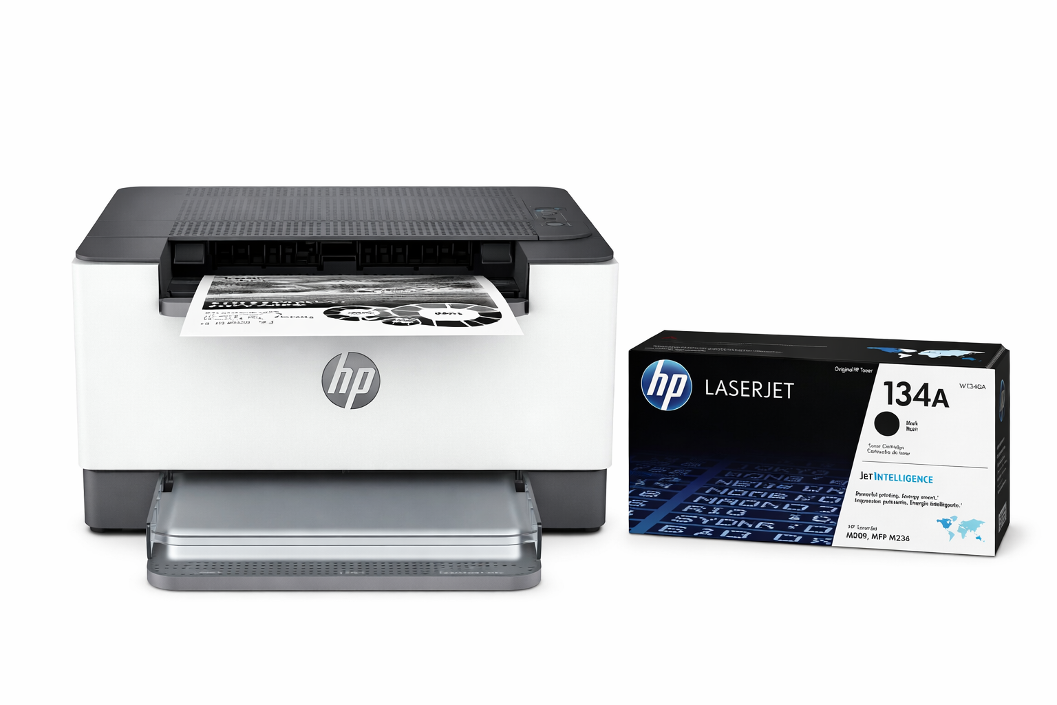 HP LaserJet M209dwe WiFi Mono Laser Printer 29PPM AirPrint + HP 134A Black Toner Bundle