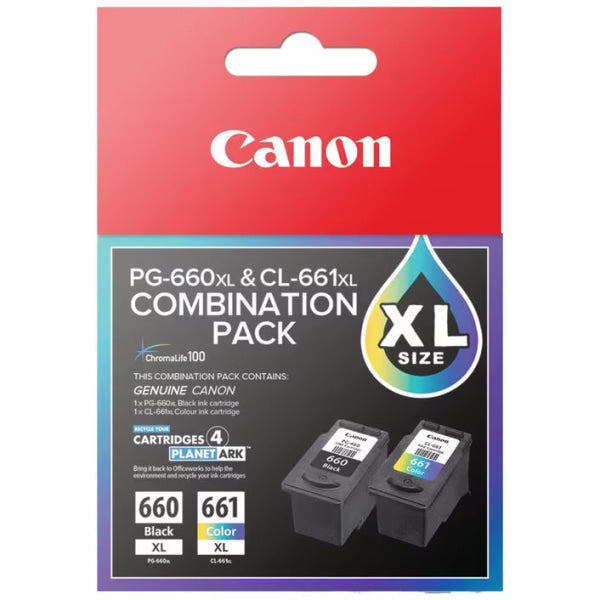 Genuine Canon 660Xl & 661Xl Ink Set Value Pack For Tr7060A Ts5360A [Pg660Xl + Cl661Xl] Cartridge -