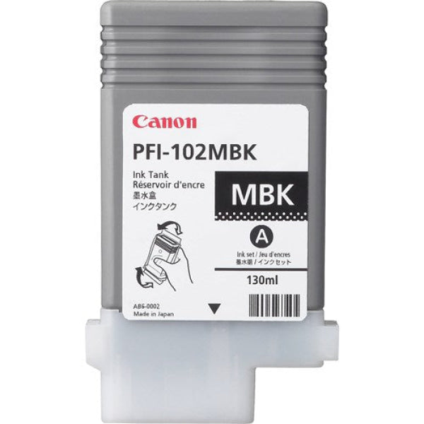 PFI-102MBK MATTE BLACK INK TANK 130ML FOR IPF500 510 600610IPF650655700750755 PFI-102MBK