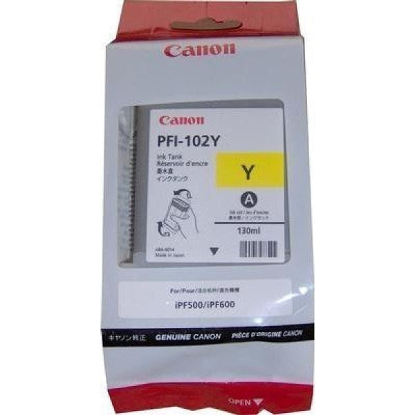 Genuine Canon Pfi-104Y Yellow Ink Cartridge 130Ml For Ipf650/655/750/755/760/765 (130Ml) -