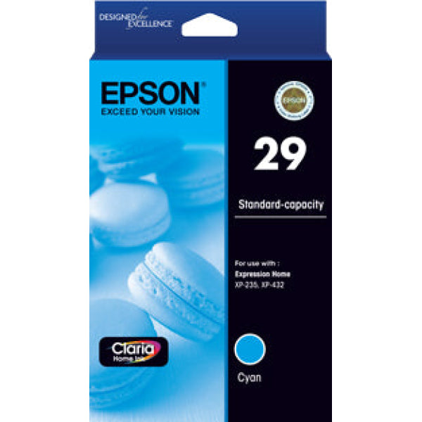 Genuine Epson #29 Cyan Ink Cartridge For Xp235/xp245 Xp432/xp442 Printer P/n:c13T298292 -
