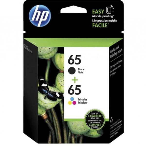 1 X Genuine Hp 65 Black & Colour Ink Cartridge Value Pack 3Jb07Aa -