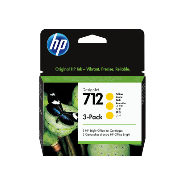 HP #712 29ml Yell 3 Pk 3ED79A 3ED79A