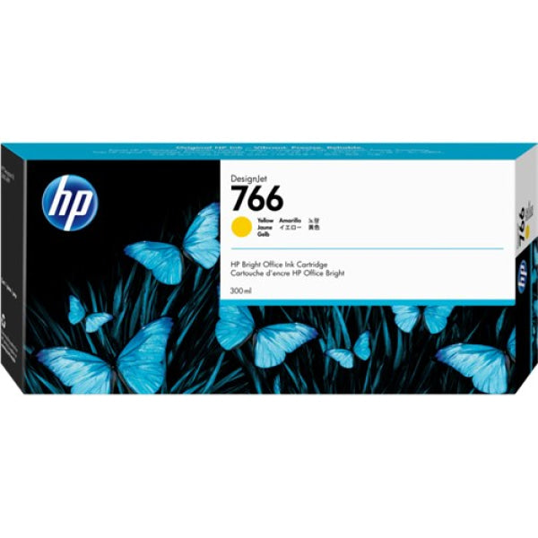 HP 766 300ML YELLOW DESIGNJET INK CARTRIDGE FOR XL 3600 P2V91A