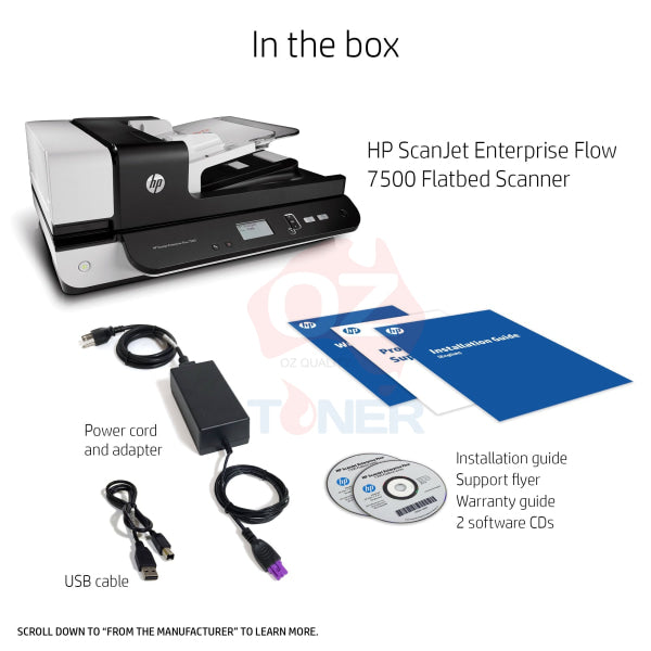 Hp Scanjet Enterprise Flow 7500 Flatbed Document Scanner 50Ppm [L2725B]