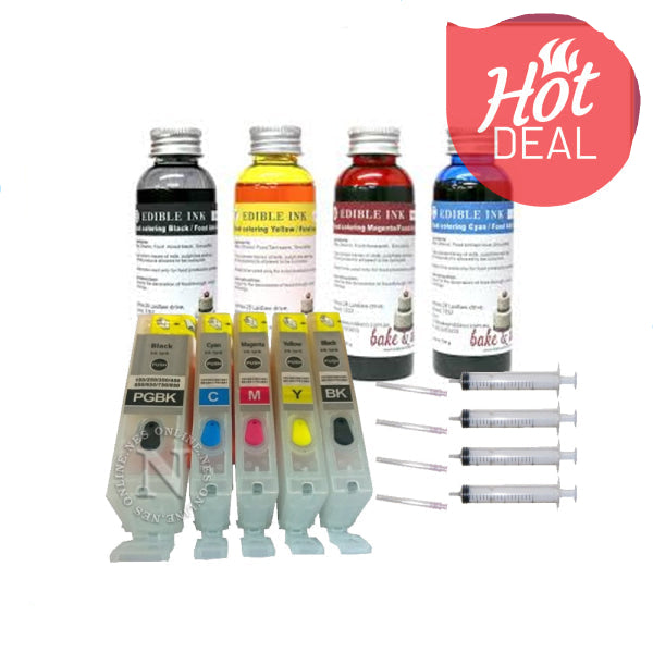 Nes Pgi650/Cli651 Edible Cake Ink Kit For Canon Ip7260/Ix6860/Ip8760/Mg6460/Mx926 Cartridge -