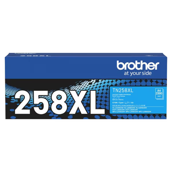 *New!* Brother Tn-258Xlc Hy Cyan Toner Cartridge For Mfc-L3760Cdw L8390Cdw Dcp-L3520Cdw Hl-L8240Cdw