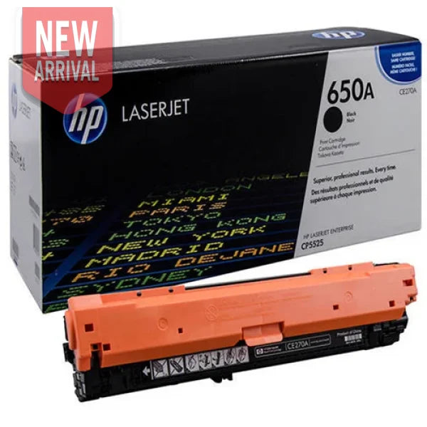 *Open Box* Genuine Hp #650A Black Toner Cartridge For Color Laserjet Cp5520 M750Dn [Ce270A] -