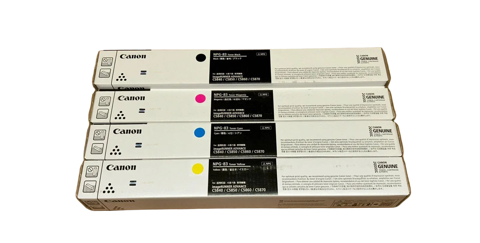 Genuine NPG-83 Toner Cartridge CMYK Bundle– High Yield for Canon image
