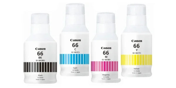 *Sale!* 4X Pack Genuine Canon Gi-66 Ink Bottle Set (1Bk 1C 1M 1Y) For Gx3060 Gx4060 Gx5060 Gx6060