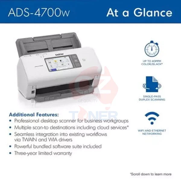 *Sale!* Brother Ads-4700W High Speed Professional Desktop A4 Document Scanner + Adf + Wi-Fi