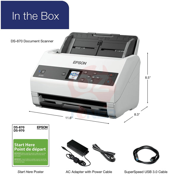 Epson Workforce Ds-870 A4 Workgroup Document Scanner P/n:b11B250501 Ds870