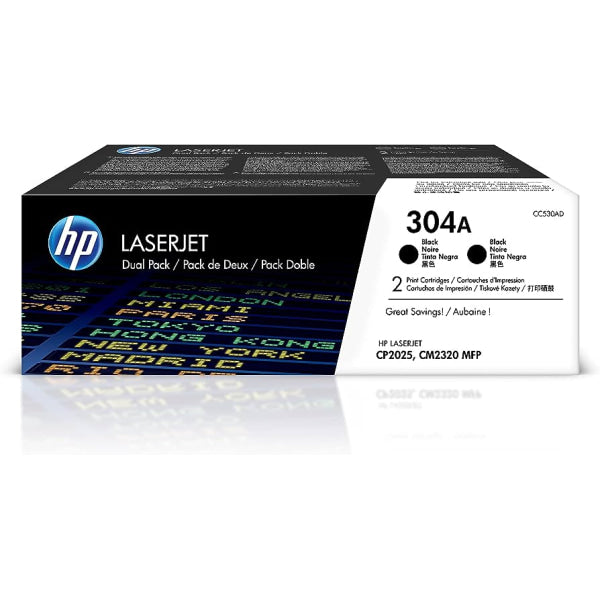 *Sale!* Genuine Hp #304A Toner Cartridge *Twin Pack* Cc530Ad For Color Laserjet Cm2320Fxi Mfp