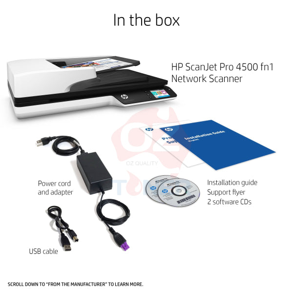 *Sale!* Hp Scanjet Pro 4500 Fn1 Network Flatbed Scanner + Adf + Duplex 30Ppm L2749A (Rrp$2761) Eol