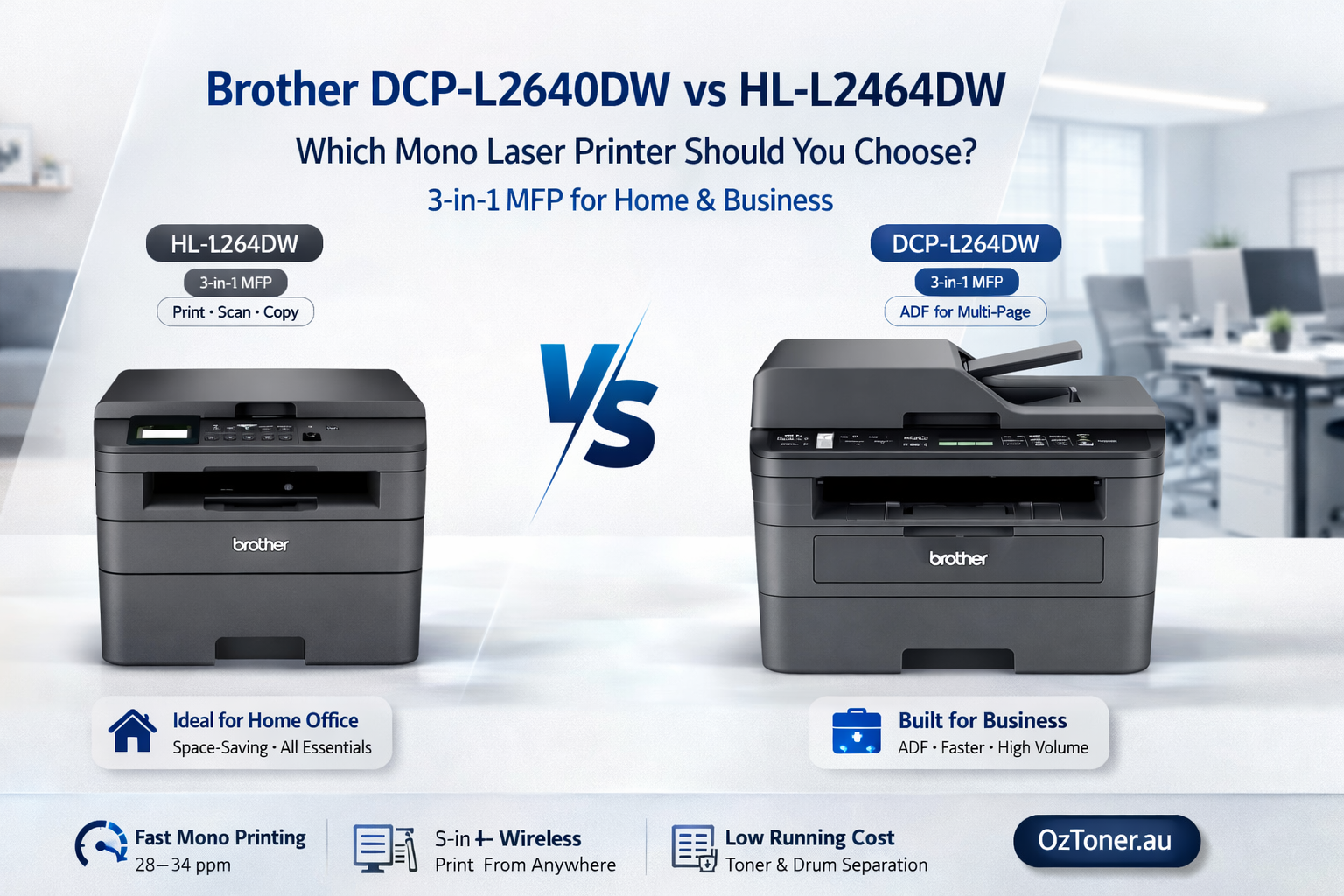 Brother DCP-L2640DW vs HL-L2464DW – Which Mono Printer Is Better?