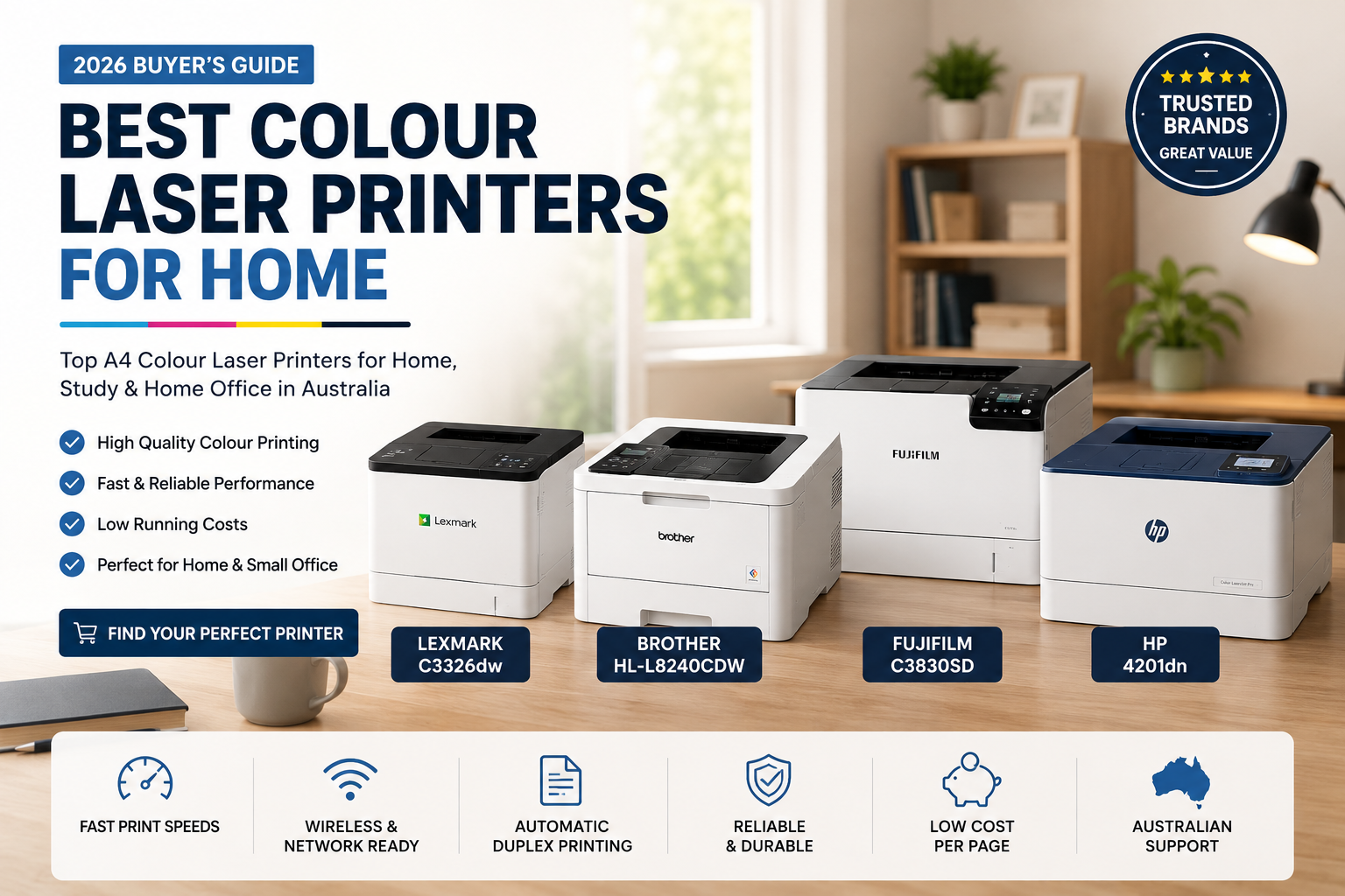 Best Colour Laser Printers for Home in Australia (2026 Buyer's Guide)
