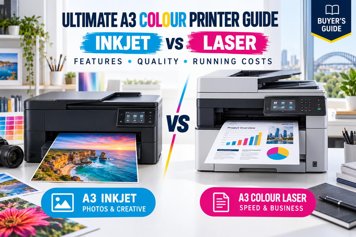 The Ultimate A3 Colour Printer Buyer's Guide: Inkjet vs. Laser, Features & Costs