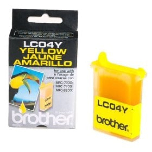 1 X Genuine Brother Lc-04 Yellow Ink Cartridge Lc-04Y -