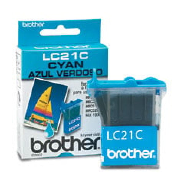 1 X Genuine Brother Lc-21 Cyan Ink Cartridge Lc-21C -