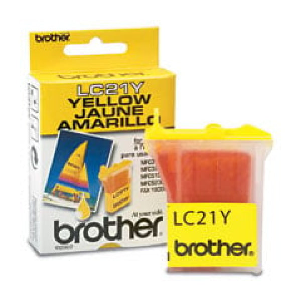 1 X Genuine Brother Lc-21 Yellow Ink Cartridge Lc-21Y -