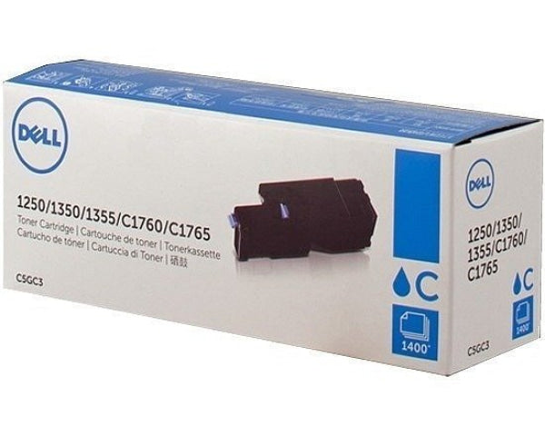 1 X Genuine Dell 1250C 1350Cnw 1355Cn C1760Nw C1765 Cyan High Yield Toner Cartridge 1.4K Ct202043 -