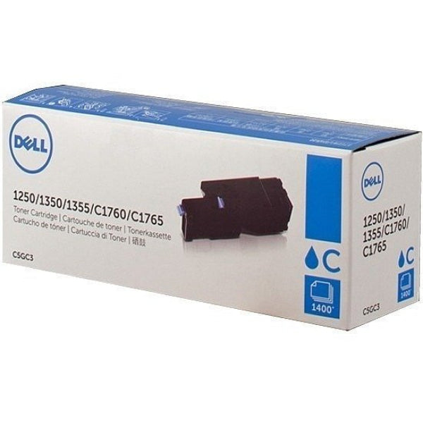 1 X Genuine Dell 1250C 1350Cnw 1355Cn C1760Nw C1765 Cyan High Yield Toner Cartridge 1.4K Ct202043 -