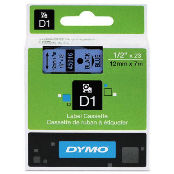 1 X Genuine Dymo D1 Label Tape 12Mm Black On Blue 45016 - 7 Metres