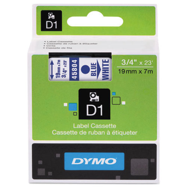 1 X Genuine Dymo D1 Label Tape 19Mm Blue On White 45804 - 7 Metres