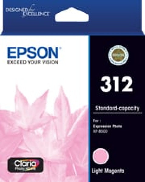 1 X Genuine Epson 312 Light Magenta Ink Cartridge Standard Yield -