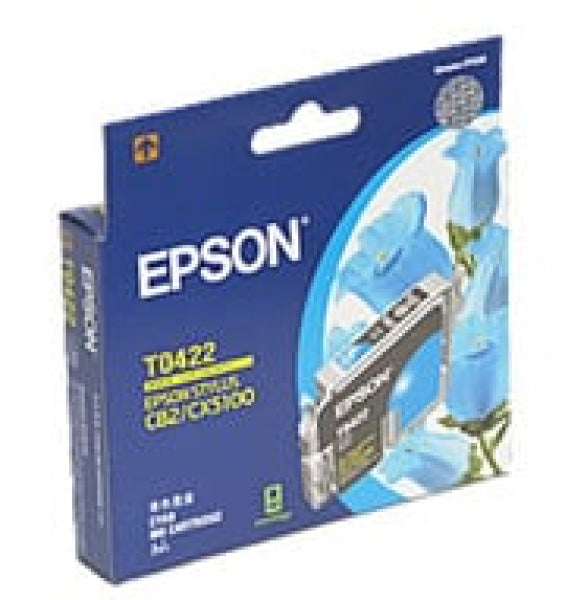 1 X Genuine Epson T0422 Cyan Ink Cartridge -