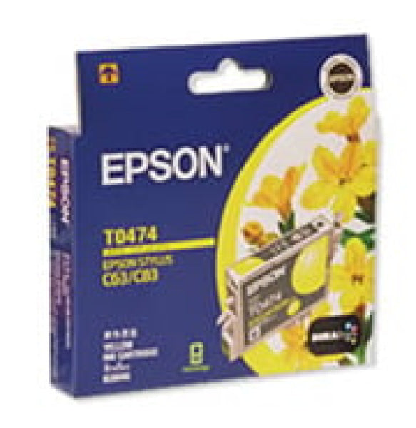 1 X Genuine Epson T0474 Yellow Ink Cartridge -