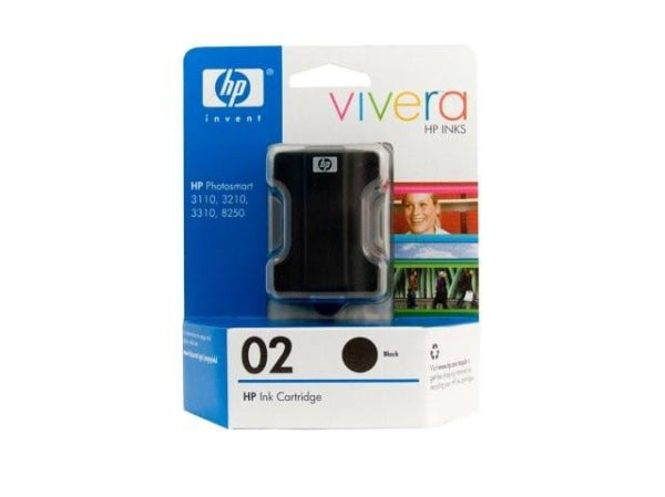 1 X Genuine Hp 02 Black Ink Cartridge C8721Wa -