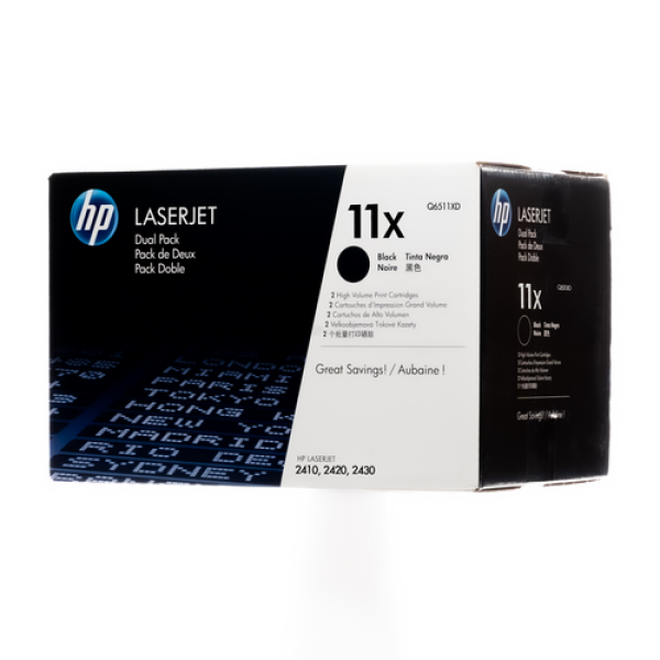 1 X Genuine Hp Q6511Xd Toner Cartridge Twin Pack 11X -