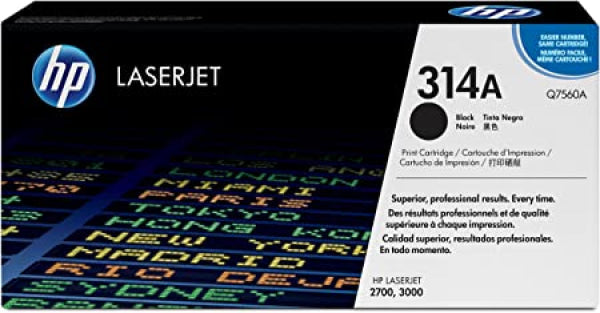 1 X Genuine Hp Q7560A Black Toner Cartridge 314A -