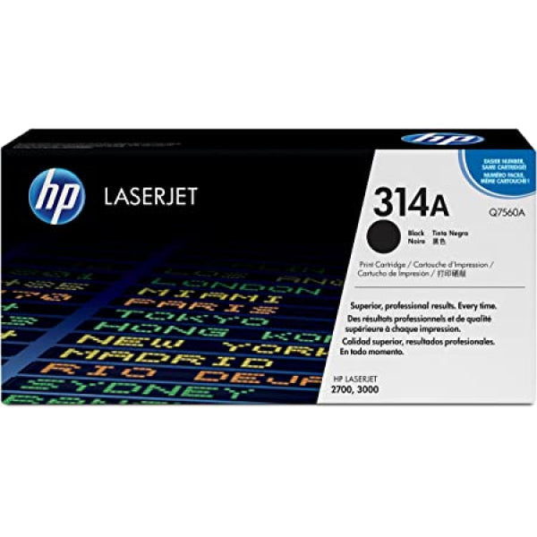 1 X Genuine Hp Q7560A Black Toner Cartridge 314A -