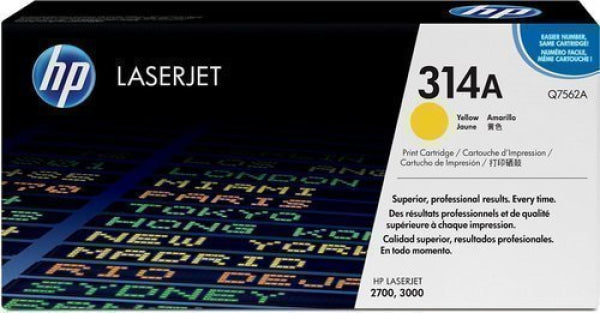 1 X Genuine Hp Q7562A Yellow Toner Cartridge 314A -
