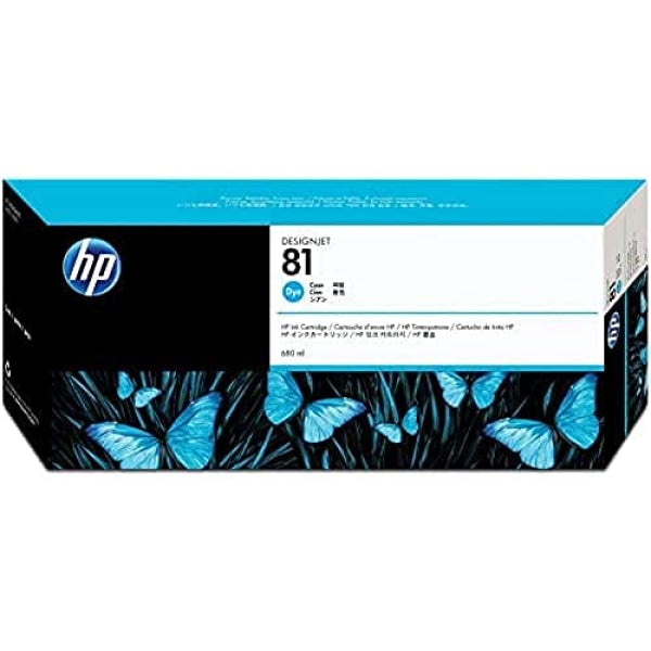 1 X Genuine Hp 81 Cyan Ink Cartridge C4931A -