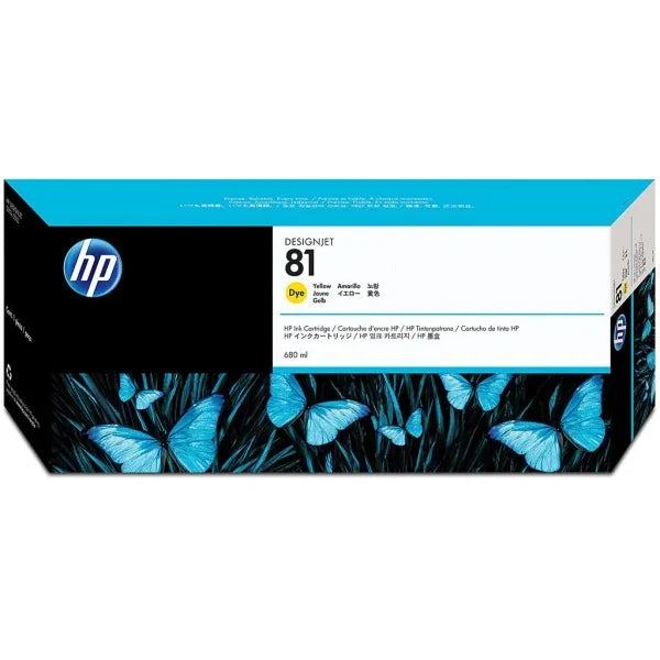 1 X Genuine Hp 81 Yellow Ink Cartridge C4933A -