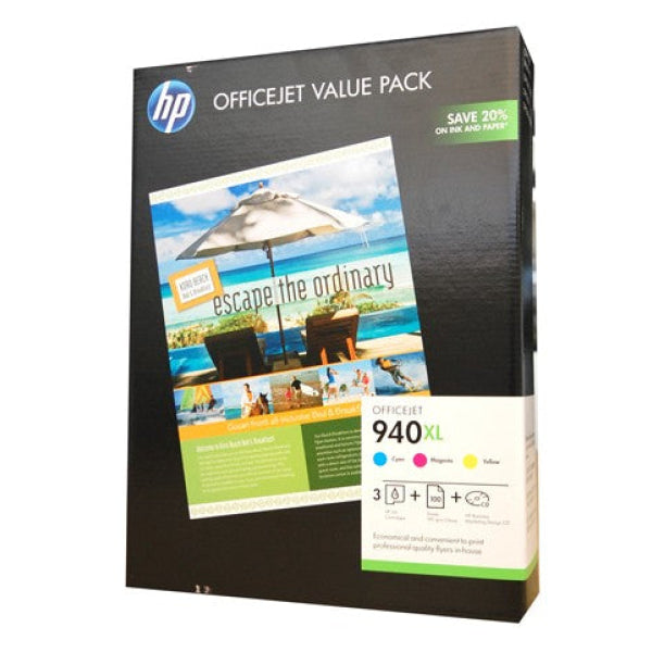 1 X Genuine Hp 940Xl Cyan &Amp; Magenta Yellow Ink Cartridge Photo Value Pack Cg898Aa -
