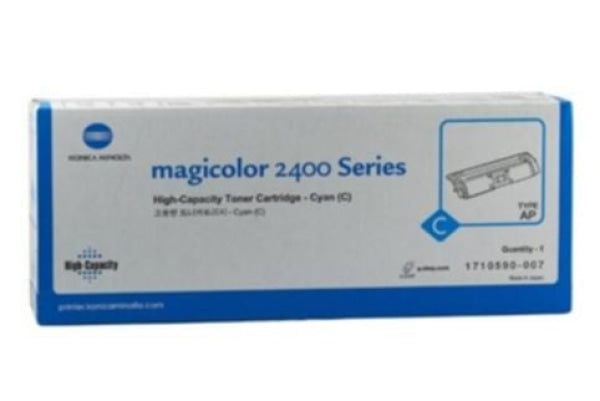 1 X Genuine Konica Minolta Magicolor 2400 2500 Cyan Toner Cartridge 1710590007 -