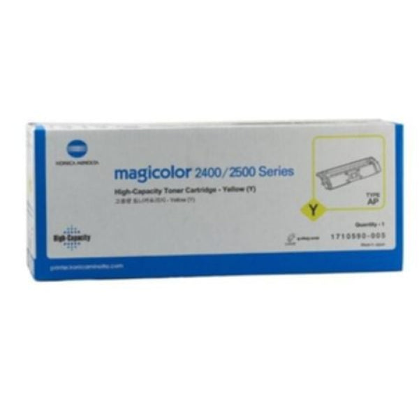 1 X Genuine Konica Minolta Magicolor 2400 2500 Yellow Toner Cartridge 1710590005 -
