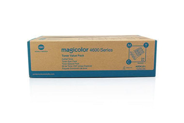 1 X Genuine Konica Minolta Magicolor 4600 4650 4695 Toner Cartridge Value Pack (Cmy) A0Dkj92 -