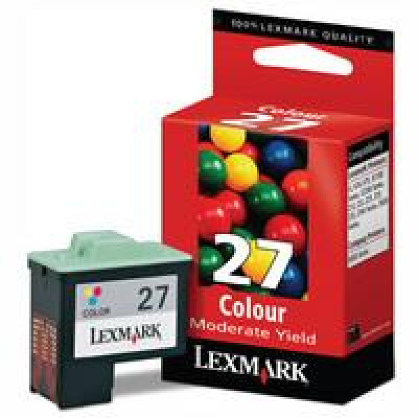 1 X Genuine Lexmark #27 Colour Ink Cartridge 10N0227 -